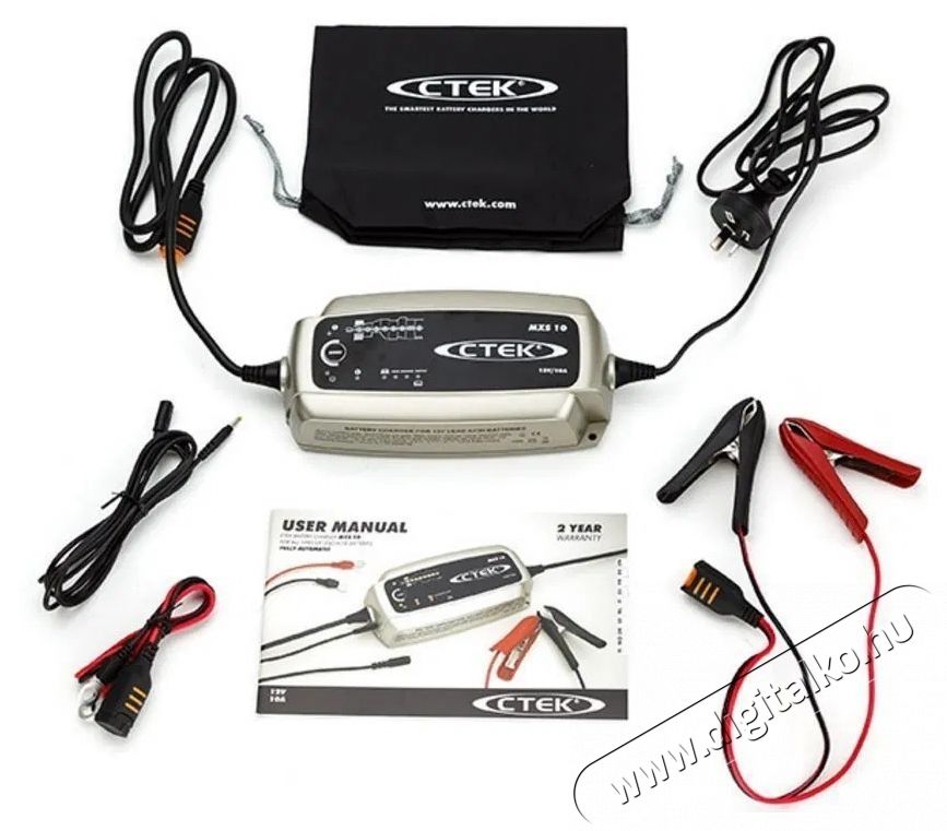 CTEK MXS 10 aut&oacute; akkuml&aacute;tor t&ouml;ltő Akkuk &eacute;s t&ouml;ltők - Li-ion akkumul&aacute;tor &eacute;s t&ouml;ltő (ut&aacute;ngy&aacute;rtott) - T&ouml;ltő - 531727