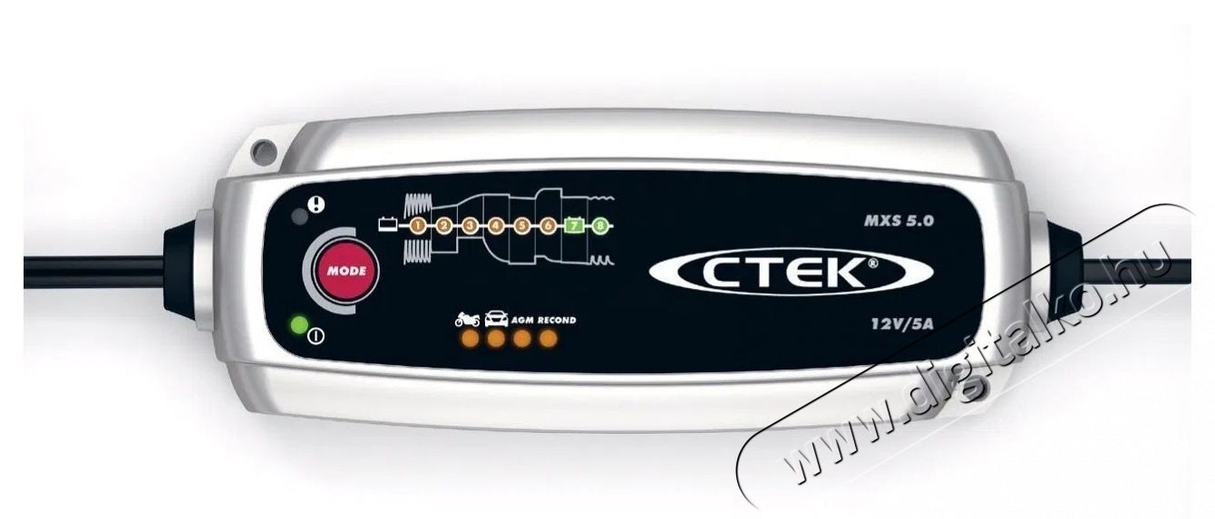CTEK MXS 5.0 &uacute;j aut&oacute; akkuml&aacute;tor t&ouml;ltő Akkuk &eacute;s t&ouml;ltők - Li-ion akkumul&aacute;tor &eacute;s t&ouml;ltő (ut&aacute;ngy&aacute;rtott) - T&ouml;ltő - 531733