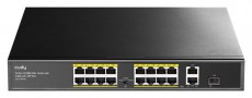 CUDY Switch 16x100Mbps (16xPOE+) + 2x1000Mbps Uplink + 1xSFP port, Fémházas Asztali/Rackes, FS1018PS1 Iroda és számítástechnika - Hálózat - Switch - 489500