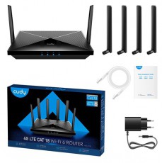 CUDY LT18 kétsávos AX1800 WIFI 6 MESH dual nanoSIM 4G (LTE CAT18) fekete router Iroda és számítástechnika - Hálózat - Router - 497022