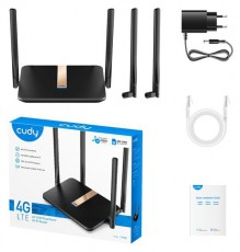 CUDY LT500D kétsávos AC1200 WIFI MESH nanoSIM 4G LTE fekete router Iroda és számítástechnika - Hálózat - Router - 497024