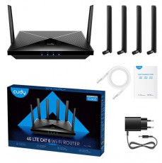 CUDY LT700 kétsávos AC1200 WIFI Dual nanoSIM 4G LTE CAT6 fekete router Iroda és számítástechnika - Hálózat - Router - 497025