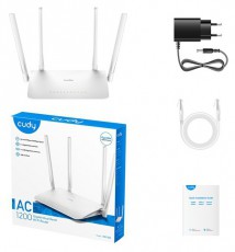 CUDY WR1300 kétsávos AC1200 gigabit WIFI MESH fehér router Iroda és számítástechnika - Hálózat - Router - 497019