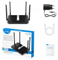 CUDY X6 AX1800 gigabit WIFI 6 MESH fekete router Iroda és számítástechnika - Hálózat - Router - 497021