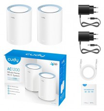 CUDY M1200(2-Pack) kétsávos AC1200 WIFI MESH fehér router (2db-os szett) Iroda és számítástechnika - Hálózat - Router - 500338