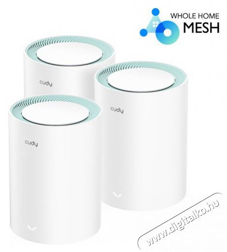 CUDY M1300(3-Pack) kétsávos AC1200 WIFI MESH fehér gigabit router (3db-os szett) Iroda és számítástechnika - Hálózat - Router - 500339