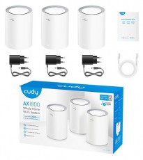 CUDY M1800(3-Pack) AX1800 WIFI 6 MESH fehér router (3db-os szett) Iroda és számítástechnika - Hálózat - Router - 500331