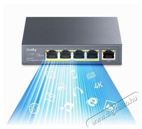 CUDY 5-Port Gigabit PoE+ Switch 60W Iroda &eacute;s sz&aacute;m&iacute;t&aacute;stechnika - H&aacute;l&oacute;zat - Switch - 532517