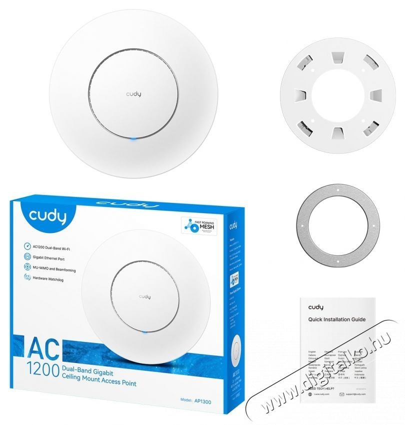 CUDY AC1200 WiFi Gigabit Access Point (DC Adapter) Iroda &eacute;s sz&aacute;m&iacute;t&aacute;stechnika - H&aacute;l&oacute;zat - Lefedetts&eacute;gn&ouml;velő / jeltov&aacute;bb&iacute;t&oacute; - 532530