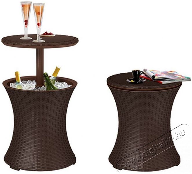 Curver COOL BAR RATTAN bár- és dohányzóasztal - whiskey barna Háztartás / Otthon / Kültér - Kültér / kerti termék / grill - Kerti bútor - 363478