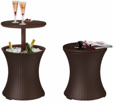 Curver COOL BAR RATTAN bár- és dohányzóasztal - whiskey barna Háztartás / Otthon / Kültér - Kültér / kerti termék / grill - Kerti bútor - 363478