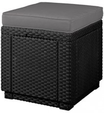Curver CUBE WITH CUSHION multifunkcionális bútor - grafit-hűvös szürke Háztartás / Otthon / Kültér - Kültér / kerti termék / grill - Kerti bútor - 363489