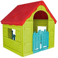 Curver FOLDABLE PLAY HOUSE játszóház, piros-világoszöld-kék Háztartás / Otthon / Kültér - Játék / Sport - Játszóház - 363502