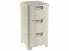 Curver Style Rattan 3 fiókos szekrény Krém Háztartás / Otthon / Kültér - Lakásfelszerelés - Tároló - 379759