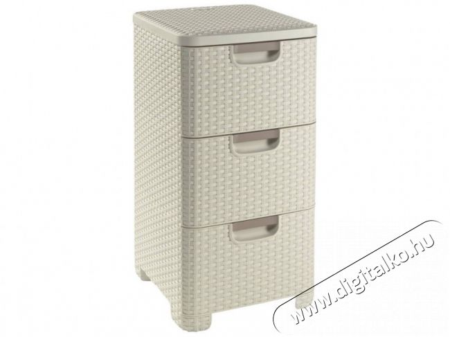 Curver Style Rattan 3 fiókos szekrény Krém Háztartás / Otthon / Kültér - Lakásfelszerelés - Tároló - 379759