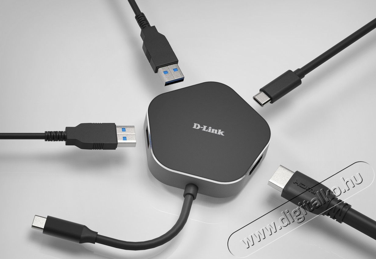 D-Link 4 az 1-ben USB-C HUB  Iroda és számítástechnika - Notebook kiegészítő - USB hub / elosztó - 372156