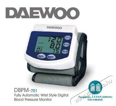 Daewoo DBPM-701 csuklós vérnyomásmérő Szépségápolás / Egészség - Vérnyomásmérő - Csukló vérnyomásmérő - 365240