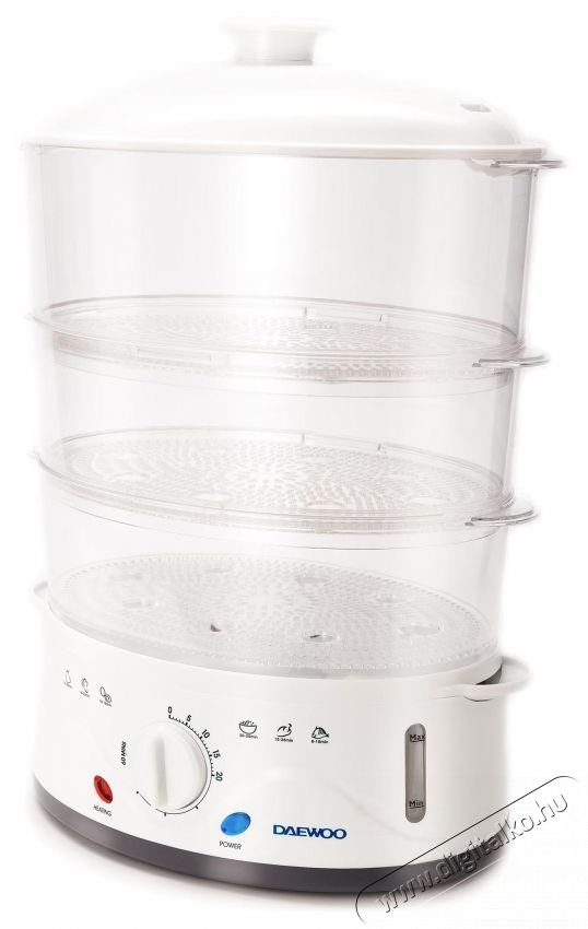 Daewoo DFS900W p&aacute;rol&oacute;, 900 W, 3 kos&aacute;r, 8,5 liter, 60 perces időz&iacute;tő, ergonomikus kialak&iacute;t&aacute;s, feh&eacute;r Konyhai term&eacute;kek - Konyhai kisg&eacute;p (s&uuml;t&eacute;s / főz&eacute;s / hűt&eacute;s / &eacute;telk&eacute;sz&iacute;t&eacute;s) - P&aacute;rol&oacute; - 533192