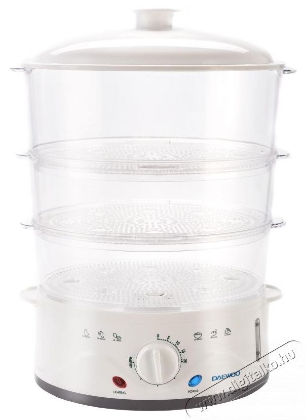 Daewoo DFS900W p&aacute;rol&oacute;, 900 W, 3 kos&aacute;r, 8,5 liter, 60 perces időz&iacute;tő, ergonomikus kialak&iacute;t&aacute;s, feh&eacute;r Konyhai term&eacute;kek - Konyhai kisg&eacute;p (s&uuml;t&eacute;s / főz&eacute;s / hűt&eacute;s / &eacute;telk&eacute;sz&iacute;t&eacute;s) - P&aacute;rol&oacute; - 533192