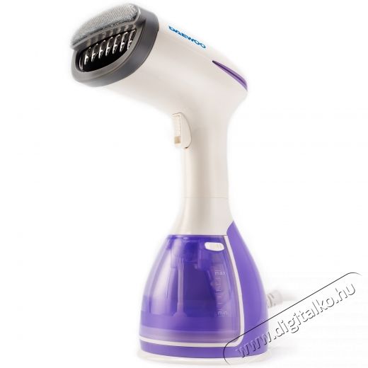 Daewoo DGS1500PK F&uuml;ggőleges gőz&ouml;lős vasal&oacute;, 1500 W, 280 ml, gőz 60 g/perc, Feh&eacute;r/Lila H&aacute;ztart&aacute;s / Otthon / K&uuml;lt&eacute;r - Vasal&oacute; - Gőz&aacute;llom&aacute;s - 533201