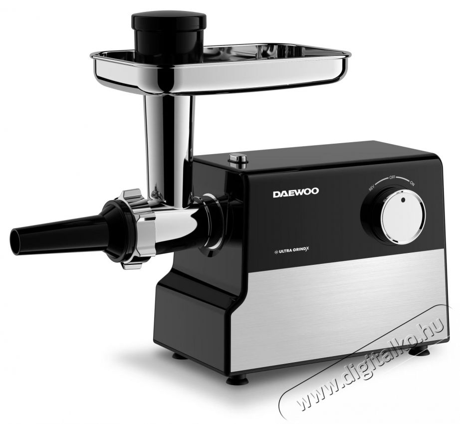 Daewoo DMG2000DC h&uacute;sdar&aacute;l&oacute;, 2000 W, 2,5 kg/perc, 3 v&aacute;g&oacute;t&aacute;rcsa, paradicsoml&eacute; + kolb&aacute;sz tartoz&eacute;kok, rozsdamentes ac&eacute;l penge, bolyg&oacute; funkci&oacute;, l. v&eacute;delmi oszt&aacute;ly, Fekete/ez&uuml;st Konyhai term&eacute;kek - Konyhai kisg&eacute;p (elők&eacute;sz&iacute;t&eacute;s / feldolgoz&aacute;s) - H&uacute;sdar&aacute;l&oacute; - 533191