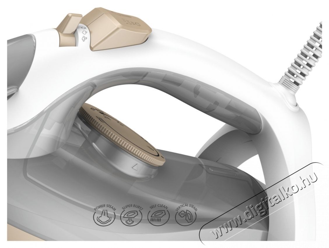 Daewoo DSI2400 vasal&oacute;, 2400 W, ker&aacute;mia vasal&oacute;talp, erős gőzsug&aacute;r 30 g/perc, f&uuml;ggőleges gőz&ouml;l&eacute;s, &ouml;ntiszt&iacute;t&oacute;, cs&ouml;p&ouml;g&eacute;sg&aacute;tl&oacute;, v&iacute;zkőmentes&iacute;tő, 300 ml-es tart&aacute;lykapacit&aacute;s, feh&eacute;r/b&eacute;zs H&aacute;ztart&aacute;s / Otthon / K&uuml;lt&eacute;r - Vasal&oacute; - Gőz&aacute;llom&aacute;s - 533202