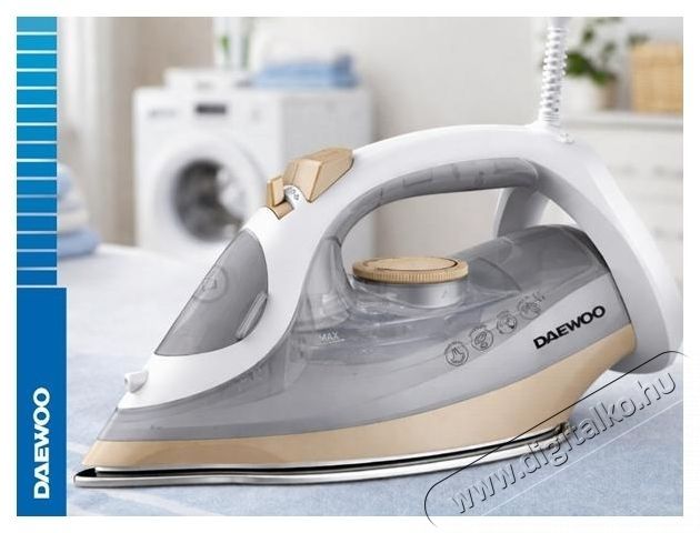 Daewoo DSI2400 vasal&oacute;, 2400 W, ker&aacute;mia vasal&oacute;talp, erős gőzsug&aacute;r 30 g/perc, f&uuml;ggőleges gőz&ouml;l&eacute;s, &ouml;ntiszt&iacute;t&oacute;, cs&ouml;p&ouml;g&eacute;sg&aacute;tl&oacute;, v&iacute;zkőmentes&iacute;tő, 300 ml-es tart&aacute;lykapacit&aacute;s, feh&eacute;r/b&eacute;zs H&aacute;ztart&aacute;s / Otthon / K&uuml;lt&eacute;r - Vasal&oacute; - Gőz&aacute;llom&aacute;s - 533202