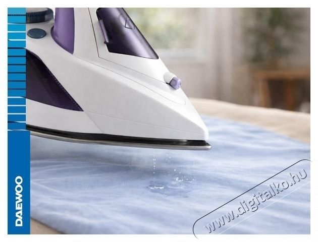 Daewoo DSI3000P vasal&oacute;, 2600 W, ker&aacute;mia vasal&oacute;talp, erős gőzsug&aacute;r 25 g/perc, f&uuml;ggőleges gőz&ouml;l&eacute;s, &ouml;ntiszt&iacute;t&oacute;, cs&ouml;p&ouml;g&eacute;sg&aacute;tl&oacute;, v&iacute;zkőmentes&iacute;tő, 300 ml-es tart&aacute;lykapacit&aacute;s, feh&eacute;r/lila H&aacute;ztart&aacute;s / Otthon / K&uuml;lt&eacute;r - Vasal&oacute; - Gőz&aacute;llom&aacute;s - 533204