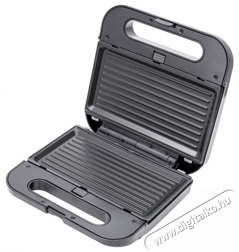 Daewoo szendvicss&uuml;tő, 3 az 1-ben, 800W, tapad&aacute;smentes lapok, cser&eacute;lhető t&aacute;lc&aacute;k, szendvics, gofri, grill, fűtől&aacute;mpa, termoszt&aacute;t, Cool Touch foganty&uacute;, z&aacute;r&oacute; lap Konyhai term&eacute;kek - Konyhai kisg&eacute;p (s&uuml;t&eacute;s / főz&eacute;s / hűt&eacute;s / &eacute;telk&eacute;sz&iacute;t&eacute;s) - Melegszendvics / gofri s&uuml;tő - 533197