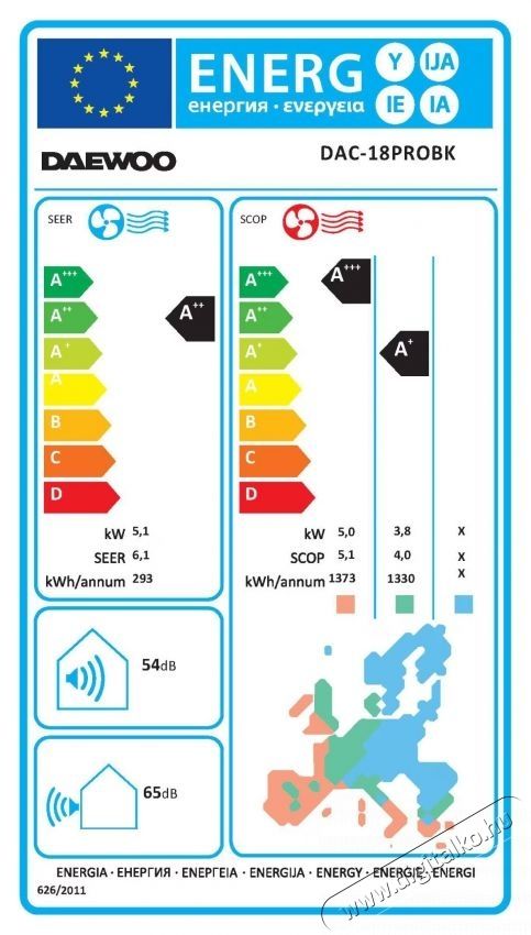 Daewoo DAC-18PROBK 18000 BTU WI-FI PRO BK kl&iacute;ma, A++/A+, szerel&eacute;si k&eacute;szlet (3 m), Gentle Cool Wind, ez&uuml;stionos szűrők, iFeel funkci&oacute;, fekete H&aacute;ztart&aacute;s / Otthon / K&uuml;lt&eacute;r - Ventil&aacute;tor / L&eacute;gkondicion&aacute;l&oacute; - Split kl&iacute;ma - 536345