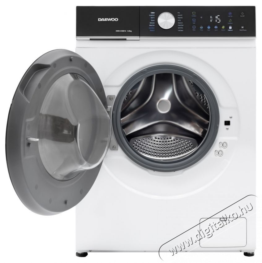 Daewoo mos&oacute;g&eacute;p, 9 kg, Inverter motor, 1400 rpm, 16 program, &Eacute;rintőgombok, Fekete kezelőpanel sz&iacute;nes ikonokkal, Fekete dupla ajt&oacute; (PC bor&iacute;t&aacute;s), A energiaoszt&aacute;ly, Feh&eacute;r H&aacute;ztart&aacute;s / Otthon / K&uuml;lt&eacute;r - Mos&oacute;g&eacute;p / sz&aacute;r&iacute;t&oacute;g&eacute;p - El&ouml;lt&ouml;ltős norm&aacute;l (60cm-ig) mos&oacute;g&eacute;p - 536354