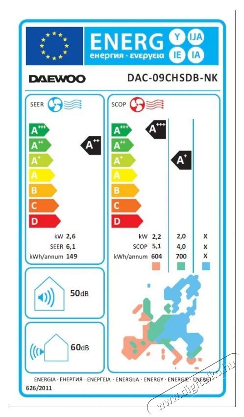 Daewoo DAC-09CHSDB-NK 9000 BTU kl&iacute;ma, WI-FI, A++ energiaoszt&aacute;ly, Ez&uuml;st ion szűrők, Eco Mode, iFeel, Fekete H&aacute;ztart&aacute;s / Otthon / K&uuml;lt&eacute;r - Ventil&aacute;tor / L&eacute;gkondicion&aacute;l&oacute; - Split kl&iacute;ma - 536351