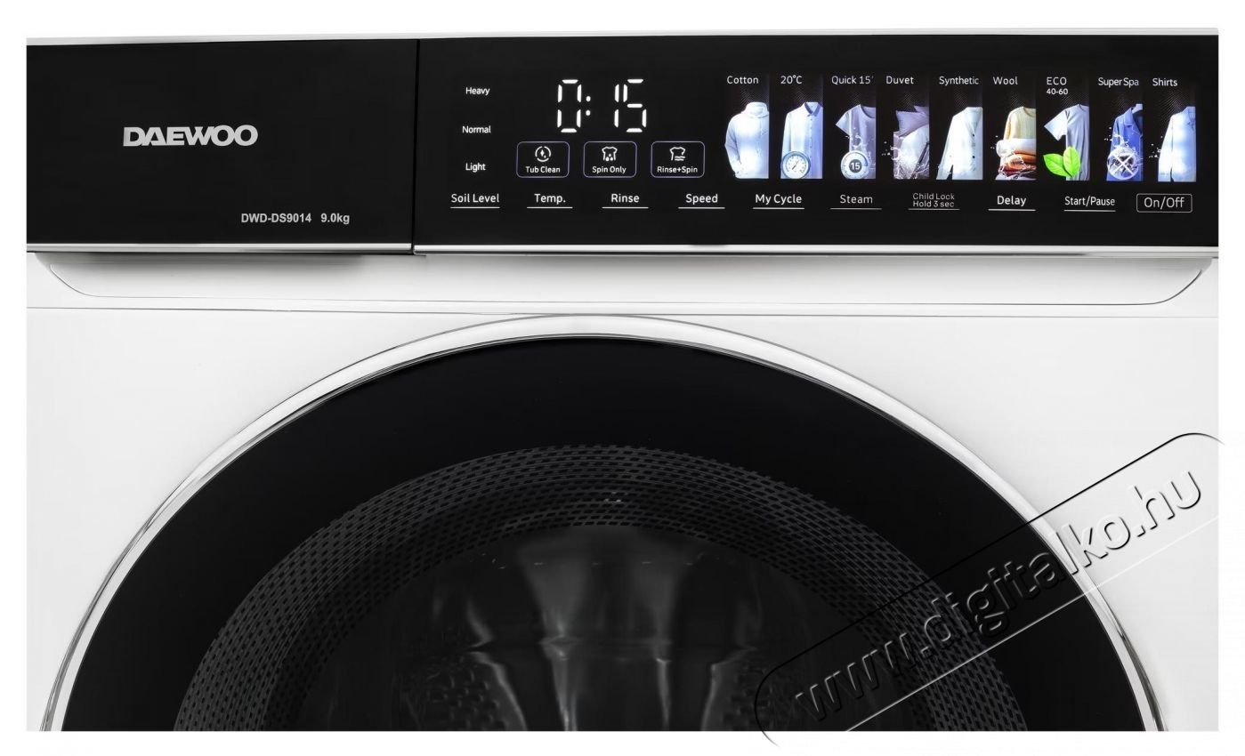 Daewoo DWD-DS9014 mos&oacute;g&eacute;p, 9 kg, inverteres motor, 1400 fordulat/perc, A energiaoszt&aacute;ly, 12 program, &eacute;rintőgombok, fekete dupla ajt&oacute; kr&oacute;mgyűrűvel, feh&eacute;r H&aacute;ztart&aacute;s / Otthon / K&uuml;lt&eacute;r - Mos&oacute;g&eacute;p / sz&aacute;r&iacute;t&oacute;g&eacute;p - El&ouml;lt&ouml;ltős norm&aacute;l (60cm-ig) mos&oacute;g&eacute;p - 536356