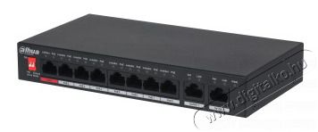 Dahua PFS3010-8ET-96-V2 1x 10/100(Hi-PoE/PoE+/PoE)+7x 10/100(PoE+/PoE)+2x gigabit uplink, 96W PoE switch Iroda és számítástechnika - Hálózat - Switch - 387166