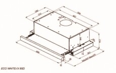 Davoline Eco White IX 60 D Teleszkópos páraelszívó Konyhai termékek - Páraelszívó - Beépíthető / kihúzható - 358438