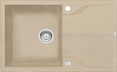 Deante ZQN7113 andante homok gránit konyhai mosogató egy medencés, csepegtetővel tartozékokkal Konyhai termékek - Mosogató - Mosogatótálca - 343886
