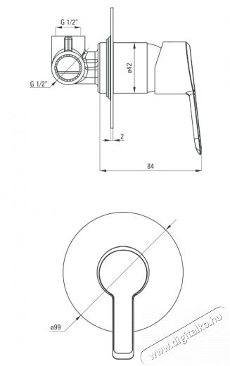 Deante BQA 044L Zuhany csaptelep zuhanyváltó nélkül Háztartás / Otthon / Kültér - Fürdőszoba / wc - Kiegészítő - 372336