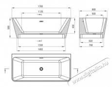 Deante Hiacynt KDH 017W szabadon álló akril kád - 170x80 cm  Háztartás / Otthon / Kültér - Fürdőszoba / wc - Kiegészítő - 374959