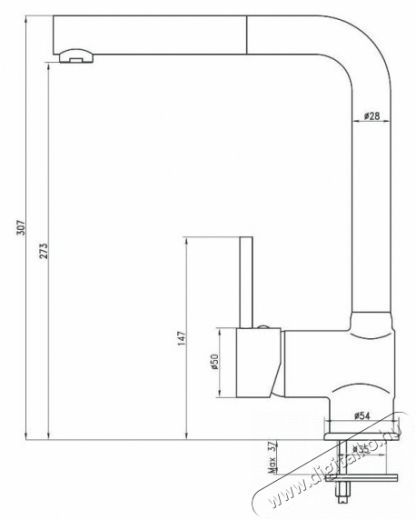 Deante BCA_B730 konyhai csap, kihúzható kifolyóval Konyhai termékek - Mosogató - Mosogató csaptelep - 375005