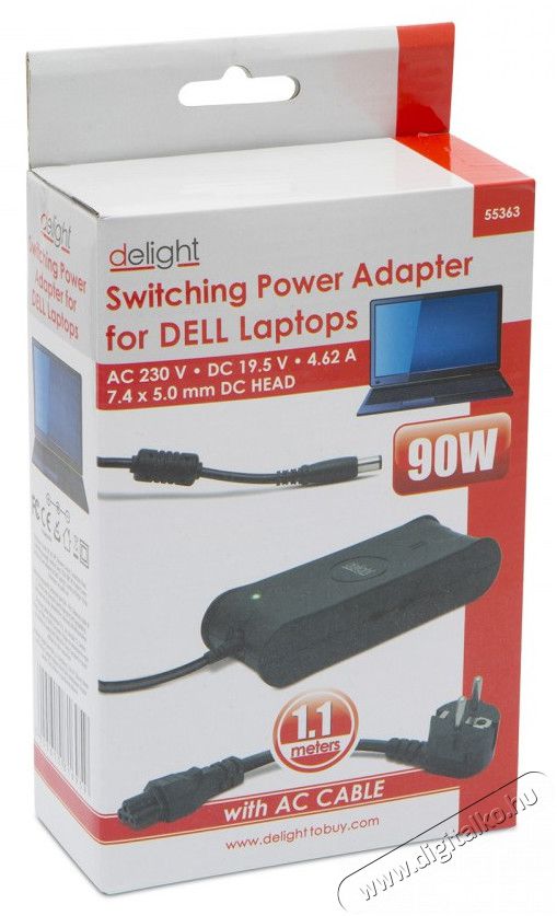 Delight 55363 Univerzális DELL laptop/notebook töltő adapter tápkábellel Egyéb - Nem forgalmazzuk ! - 369101