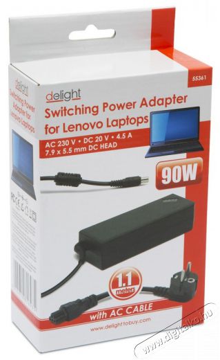 Delight 55364 Univerzális Lenovo laptop/notebook töltő adapter tápkábellel Iroda és számítástechnika - Notebook kiegészítő - Notebook töltő / hálózati adapter - 369102