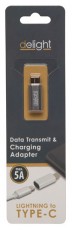 Delight 55448B Lightning - Type-C adapter - ezüst Mobil / Kommunikáció / Smart - Mobiltelefon kiegészítő / tok - Kábel / átalakító - 369103