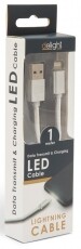 Delight iPhone Lightning 1m LED fénnyel adatkábel - fehér Mobil / Kommunikáció / Smart - Mobiltelefon kiegészítő / tok - Kábel / átalakító - 369115