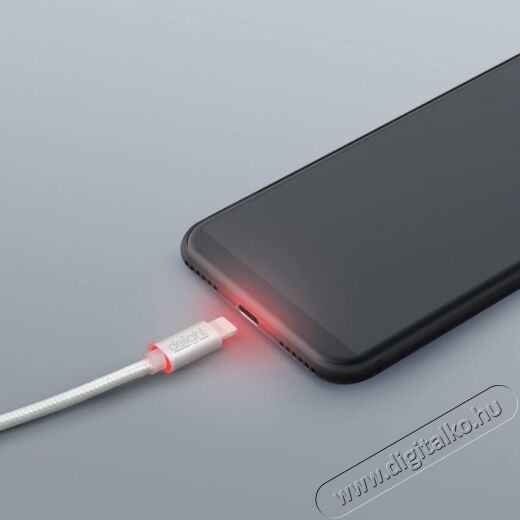 Delight iPhone Lightning 1m LED fénnyel adatkábel - fehér Mobil / Kommunikáció / Smart - Mobiltelefon kiegészítő / tok - Kábel / átalakító - 369115