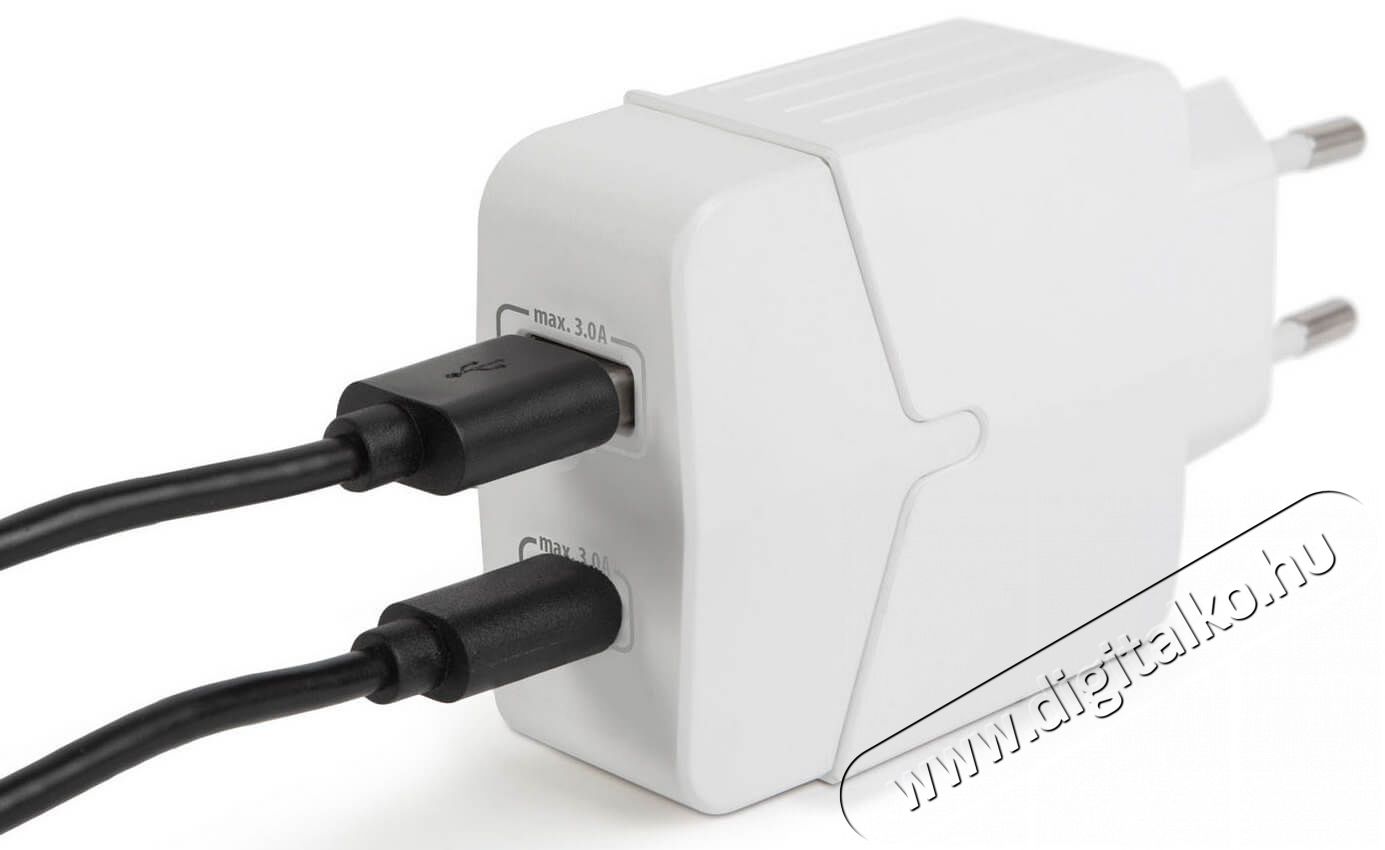 Delight 55044WH hálózati adapter USB + Type-C PD18W gyorstöltéssel - fehér Mobil / Kommunikáció / Smart - Mobiltelefon kiegészítő / tok - Hálózati-, autós töltő - 369098