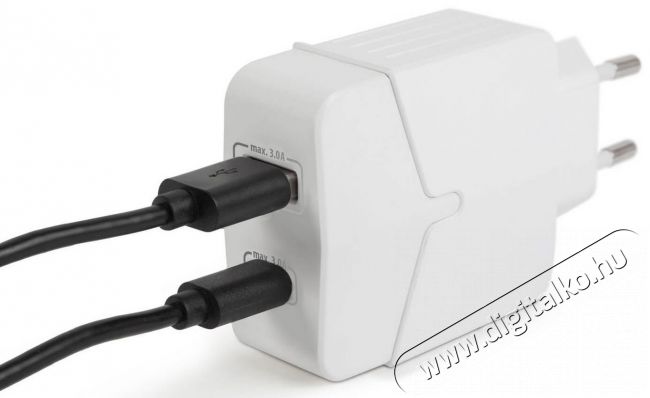 Delight 55044WH hálózati adapter USB + Type-C PD18W gyorstöltéssel - fehér Mobil / Kommunikáció / Smart - Mobiltelefon kiegészítő / tok - Hálózati-, autós töltő - 369098