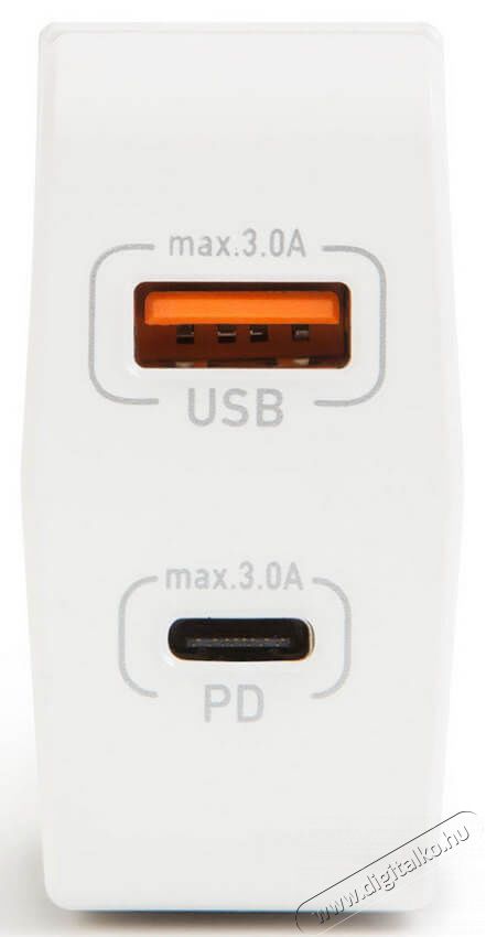 Delight 55044WH hálózati adapter USB + Type-C PD18W gyorstöltéssel - fehér Mobil / Kommunikáció / Smart - Mobiltelefon kiegészítő / tok - Hálózati-, autós töltő - 369098