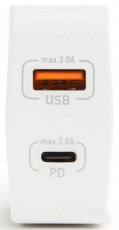 Delight 55044WH hálózati adapter USB + Type-C PD18W gyorstöltéssel - fehér Mobil / Kommunikáció / Smart - Mobiltelefon kiegészítő / tok - Hálózati-, autós töltő - 369098