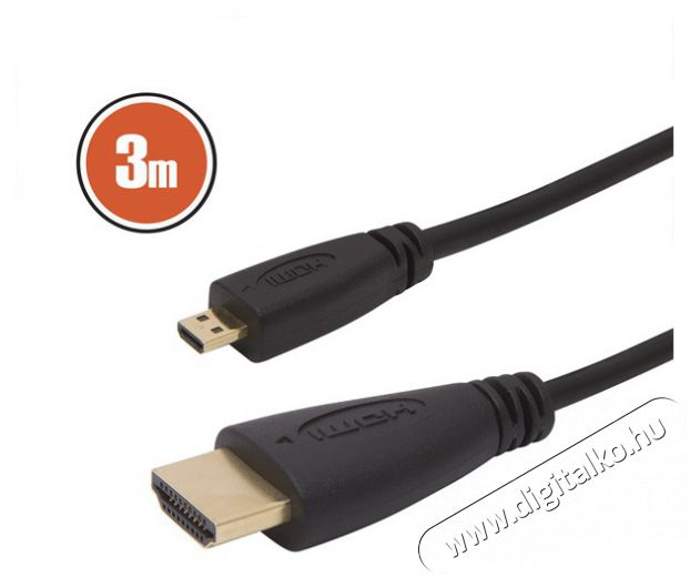 Delight 3m 1.3b HDMI - micro HDMI kábel Tv kiegészítők - Kábel / csatlakozó - Mini Hdmi kábel - 387675