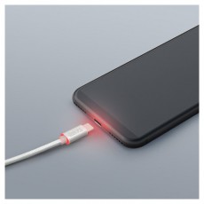 Delight LED fénnyel USB Type-C 1m fehér adatkábel Mobil / Kommunikáció / Smart - Tablet / E-book kiegészítő, tok - Kábel - 394195